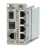 Allied Telesis 4 xT1/E1 + 10/100TX over SFP-based fiber line card convertitore multimediale di rete