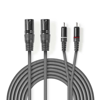 Nedis COTH15210GY15 audio kabel 1,5 m 2 x XLR (3-pin) 2 x RCA Grijs