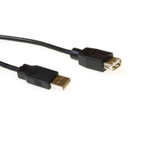 ACT USB 2.0 extensioncable USB A male - USB A female 3 m cable USB Negro