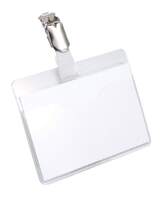Durable Metal Clip Name Tag ID Badge Holders + Inserts | 20 Pack | 60 x 90mm