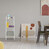 Relaxdays Standregal, HBT: 95 x 34 x 27 cm, 3 Ablagen, Beistellregal für Wohnzimmer, Küche, Bad, Stahl & MDF, natur/weiß
