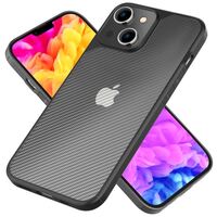 NALIA Matte Carbon Look Cover compatible with iPhone 14 Case, Translucent Carbon Structure Anti-Fingerprint Anti-Scratch Anti-Yellow Non-Slip, Slim Hard Back & Reinforced Silico...