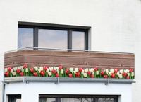 Maximex Balkon-Sichtschutz mit Tulpen-Motiv, 5 m, schnell trocknender Sichtschutz mit Tulpen-Motiv, UV- und witterungsbeständig, 5 m