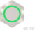 Druckschalter, 2-polig, silber, beleuchtet (grün), 5 A/250 V, Einbau-Ø 22.2 mm,
