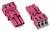 Hálózati csatlakozó alj, egyenes, 16 A, pólusszám: 3, pink, 50 db, WAGO 890-283