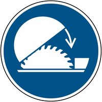 ISO Safety Sign - Use table , saw adjustable guard ,