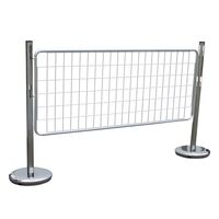 Barrier post set with mesh panel