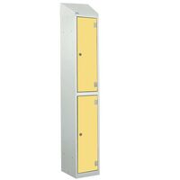 Wet area laminate door lockers with sloping top