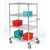Adjustable chrome wire shelf trolleys, 4 shelves - shelf L x W x 1219 x 457mm