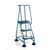 Mobile platform steps with cup feet and full handrail 3 tread in blue