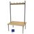Classic duo changing room bench with blue frame, 3000mm wide