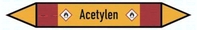 Exemplarische Darstellung: Rohrleitungskennzeichnung (Doppelpfeil), Acetylen (GHS 02)