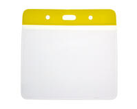 Vinyl Yellow Top Visitor Card Holder 102 x 83 mm Landscape - Pack of 100