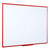 Bi-Office Whiteboard Maya, Two-sided Melamine, Plain/Gridded, Plastic Frame, Red, 120 x 90 cm Left View