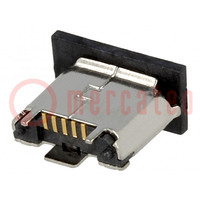 Socket; USB B micro; SMT; PIN: 5; USB 2.0; gold-plated