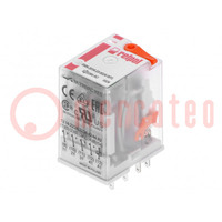 Relais: elektromagnetische; 4PDT; Uspoel: 24VAC; 6A/250VAC; socket