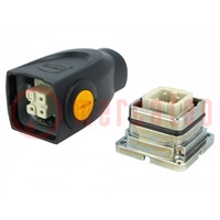 Connector: HDC; male + female; plug + socket,complete set; PIN: 4