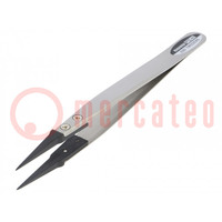 Tweezers; Tipwidth: 0.4mm; Blade tip shape: sharp; Blades: narrow