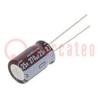 Capacitor: electrolytic; low ESR; THT; 270uF; 25VDC; Ø10x16mm; ±20%