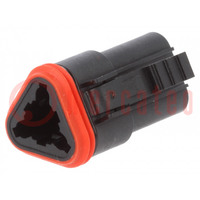 Connector: automotive; ML-XT; female; plug; for cable; PIN: 3; black