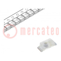 LED; SMD; 0603; rosso; 8÷25mlm; 1,8÷7,1mcd; 1,7x0,8x0,65mm; 160°