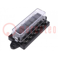 Fuse boxes; 19mm; 30A; screw; Leads: connectors 6,4mm; Body: black