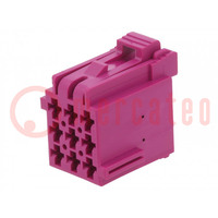 Connector: automotive; JPT; female; plug; for cable; PIN: 9; violet