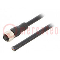 Connection lead; M12; PIN: 8; straight; 10m; plug; max.80°C; PVC