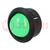 Indicator: LED; prominent; green; Ø25.65mm; for PCB; plastic