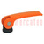 Lever; clamping; Thread len: 12mm; Lever length: 82mm; Body: orange