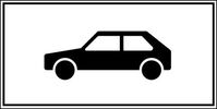 Parkplatzschild - Auto, Schwarz/Weiß, 20 x 40 cm, Aluminium, Spitz, Symbol