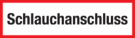 Brandschutzschild - Schlauchanschluss, Rot/Schwarz, 10.5 x 29.7 cm, Aluminium