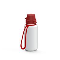 Artikelbild Trinkflasche "School", 400 ml, inkl. Strap, weiß/rot