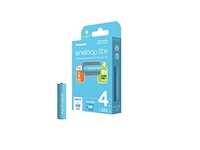 PANASONIC ENELOOP LITE PILE READY-TO USE NI-MH, AAA/MICRO, 4 PIÈCES, MIN. 550 MAH, 3000 CYCLES DE CHARGE, FAIBLE AUTODÉCHARGE, B