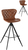 Barstuhl Kansas; 52.5x50x104 cm (BxTxH); Sitz cognac, Gestell schwarz; 2 Stk/Pck
