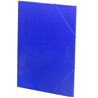 CARCHIVO CARPETA 3 SOLAPAS FOLIO C/GOMAS CARTÓN BRILLO LUZ AZUL MARINO