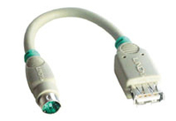 Lindy 70002 PS/2 kábel 0,15 M 6-p Mini-DIN USB A
