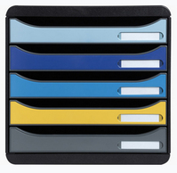 Exacompta Schubladenbox Bee Blue 5 fächer mehrfarbig für A4+ offene bureaulade-organizer Kunststof Verschillende kleuren