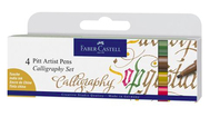 Faber-Castell 167505 kalligrafiepen Bruin, Goud, Groen, Roze 4 stuk(s)