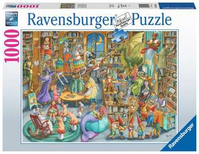 Ravensburger Midnight in the Library Puzzle di contorno 1000 pz Arte