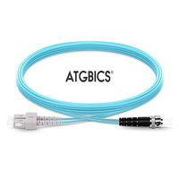 ATGBICS SC-ST OM3, Fibre Optic Cable, Multimode, Duplex, Aqua, 2m