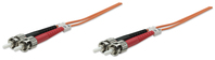 Intellinet Glasfaser LWL-Anschlusskabel, Duplex, Multimode, ST/ST, 62,5/125 µm, OM1, 2 m, orange