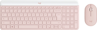 Logitech MK470 Slim Combo klawiatura Dołączona myszka RF Wireless AZERTY Francuski Różowy
