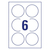 Avery 6229REV-10 étiquette auto-collante Rond Amovible Blanc 60 pièce(s)