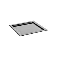 Glastablett m. Rand 35x35cm, tiefschwarz, 1er