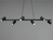 LED Balken Pendelleuchte 6 flammig in Schwarz matt Breite 115cm