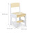 Relaxdays Kindersitzgruppe, Tisch & Stuhl, Kindertisch mit Tafel, zum Malen & Basteln, Kindersitzkombination, weiß/beige