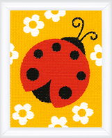 Counted Cross Stitch Kit: Canvas: Ladybug