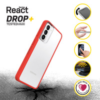 OtterBox React - Funda Protección mejorada para Samsung Galaxy S21 5G rojo - clear/rojo - Funda