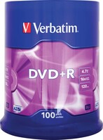 DVD+R 4.7GB/120Min/16x Cakebox (100 Disc) VERBATIM 43551(VE100